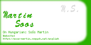 martin soos business card